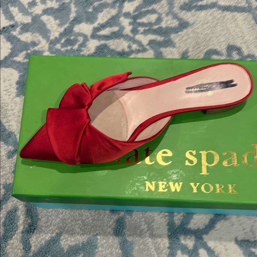 Kate Spade Red Bow Mules - Picture 2 of 8